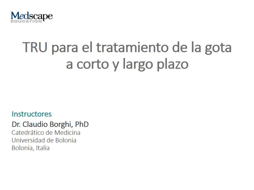 TRU para el tratamiento de la gota a corto y largo plazo