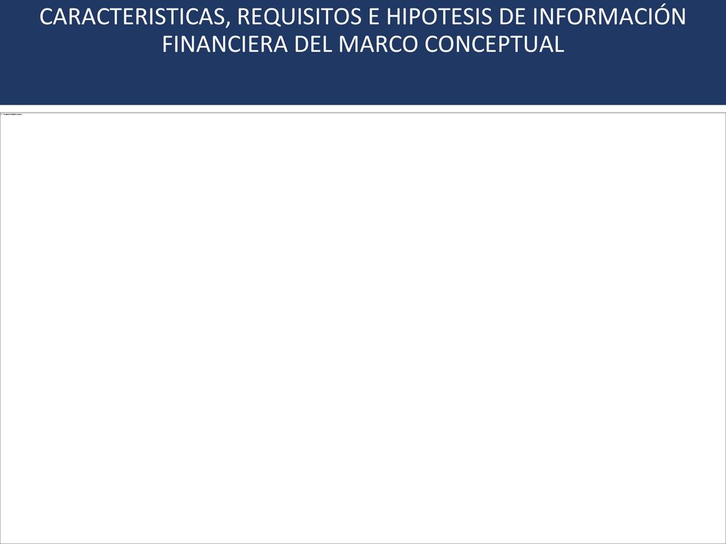 CARACTERISTICAS, REQUISITOS E HIPOTESIS DE INFORMACIÓN FINANCIERA DEL MARCO CONCEPTUAL