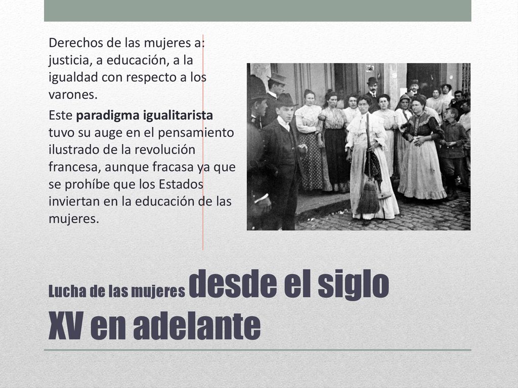 Lucha de las mujeres desde el siglo XV en adelante