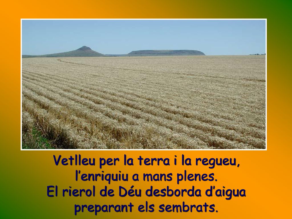 Vetlleu per la terra i la regueu, l’enriquiu a mans plenes.