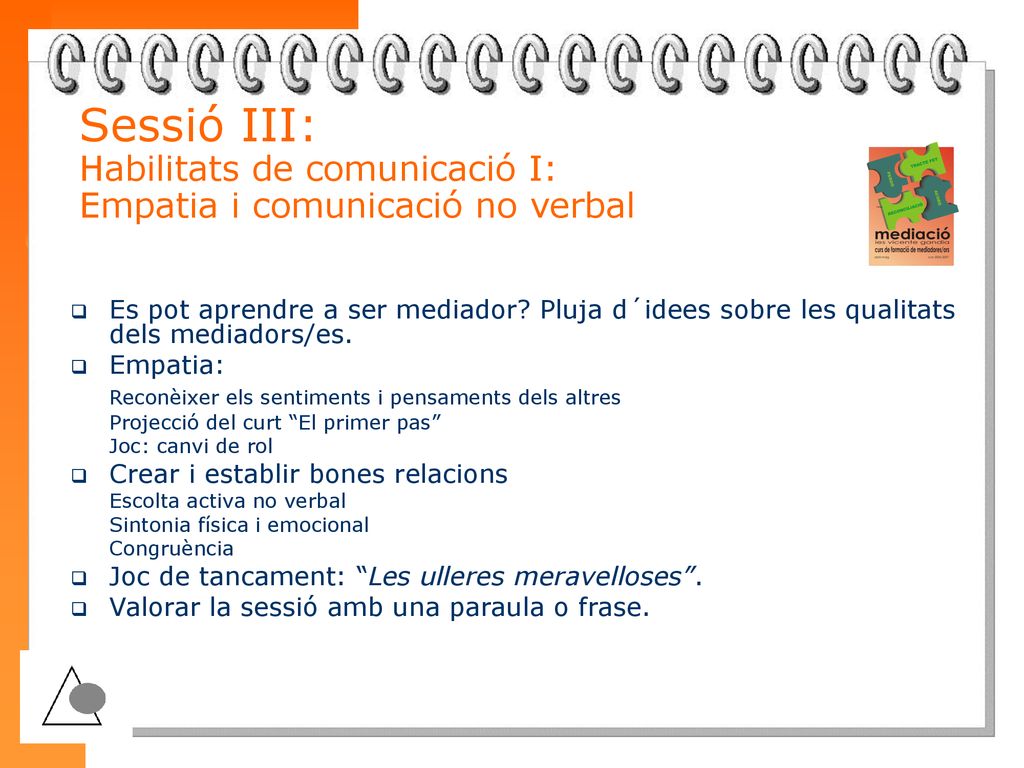 Sessió III: Habilitats de comunicació I: Empatia i comunicació no verbal
