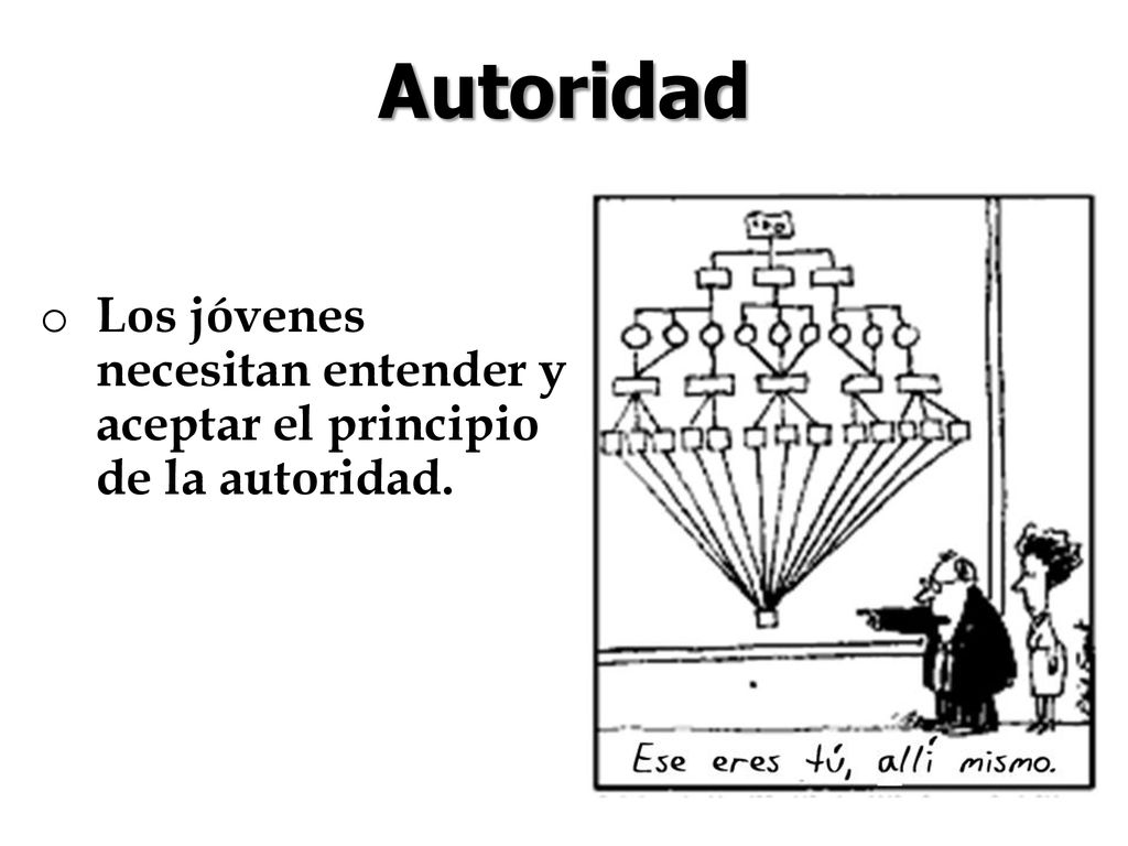 Autoridad Los jóvenes necesitan entender y aceptar el principio de la autoridad.