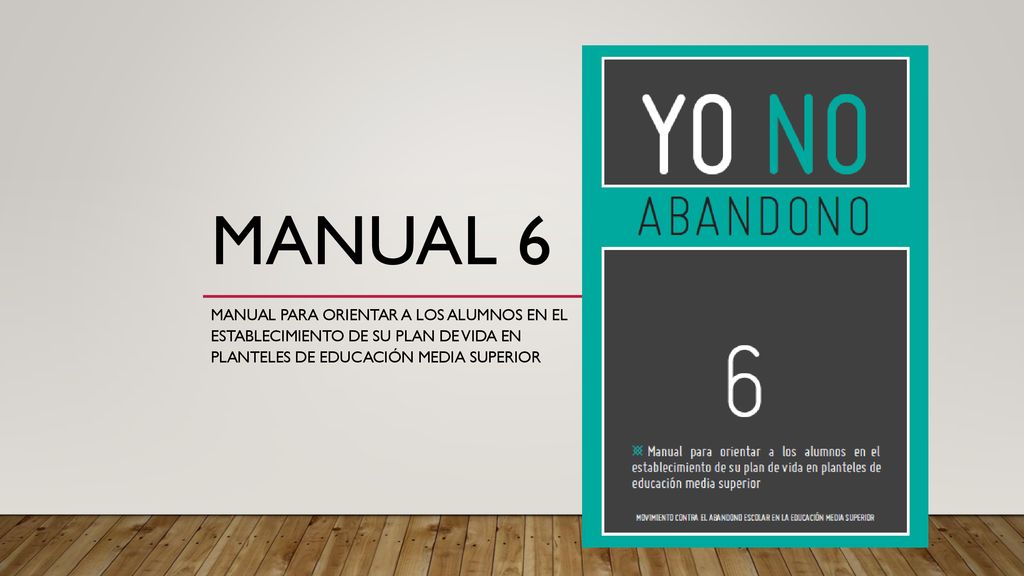 Manual 6 Manual para orientar a los alumnos en el establecimiento de su plan de vida en planteles de educación media superior.