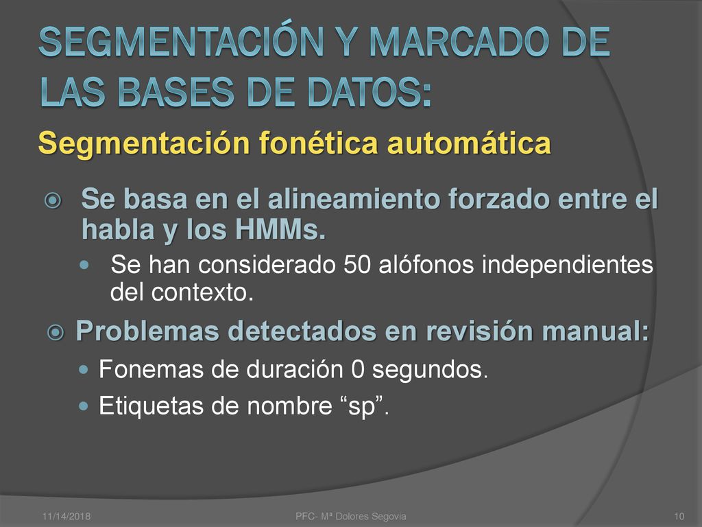 Segmentación y marcado de las bases de datos: