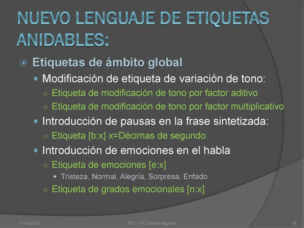 Nuevo lenguaje de etiquetas anidables: