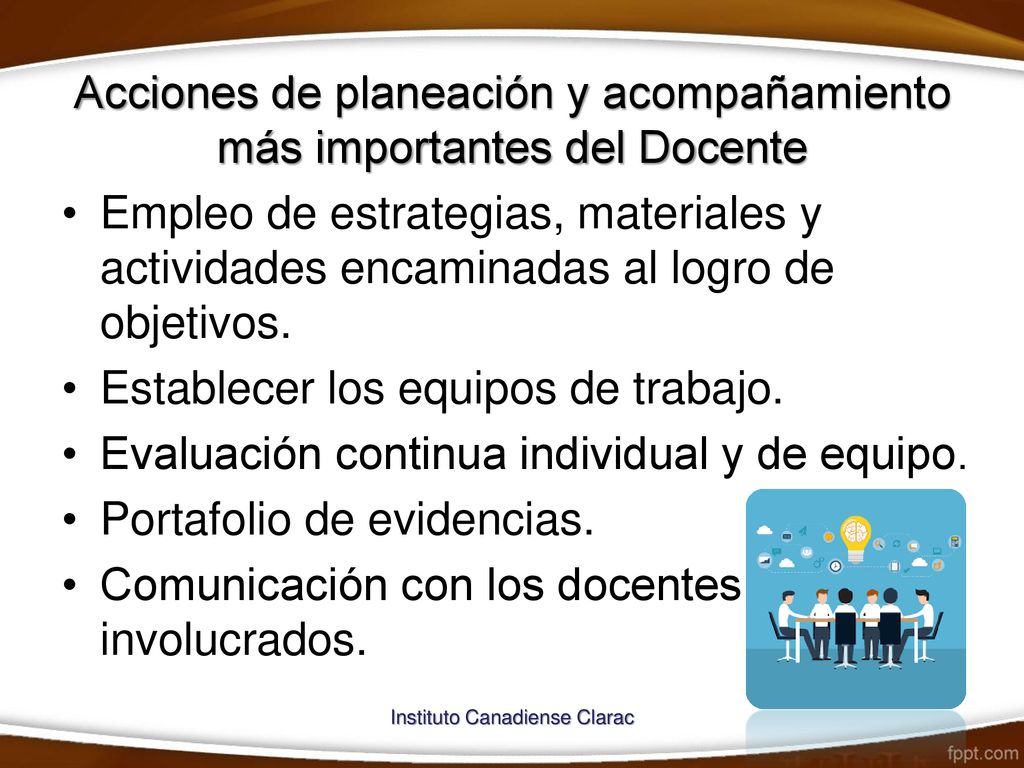 Acciones de planeación y acompañamiento más importantes del Docente