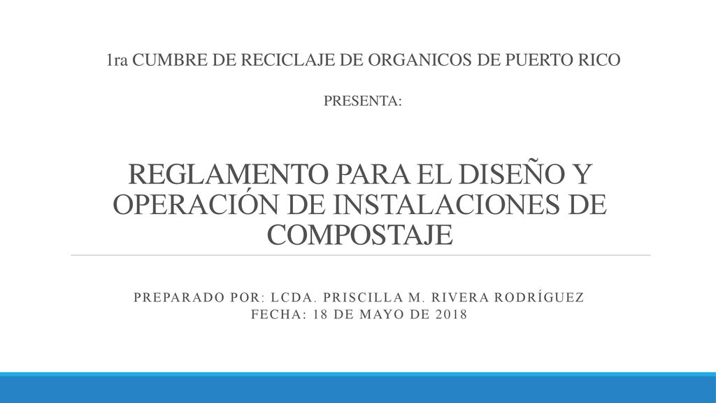 REGLAMENTO PARA EL DISEÑO Y OPERACIÓN DE INSTALACIONES DE COMPOSTAJE