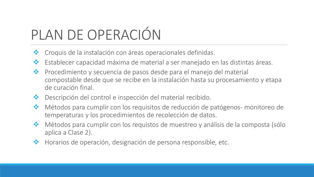 PLAN DE OPERACIÓN Croquis de la instalación con áreas operacionales definidas.