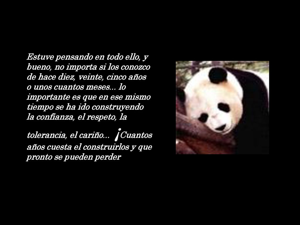 Estuve pensando en todo ello, y bueno, no importa si los conozco de hace diez, veinte, cinco años o unos cuantos meses...