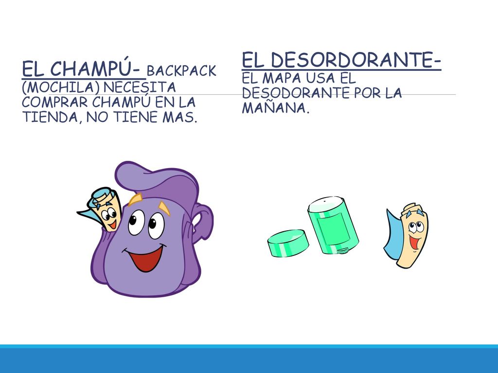el champú- Backpack (Mochila) necesita comprar champú en la tienda, no tiene mas.