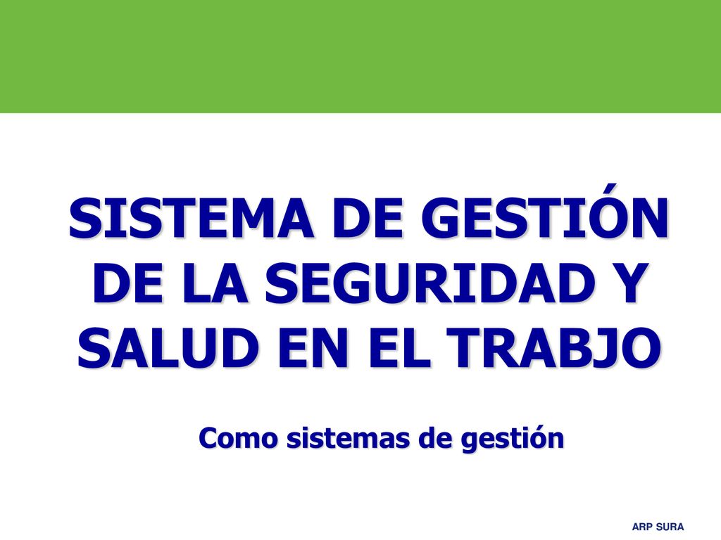 SISTEMA DE GESTIÓN DE LA SEGURIDAD Y SALUD EN EL TRABJO
