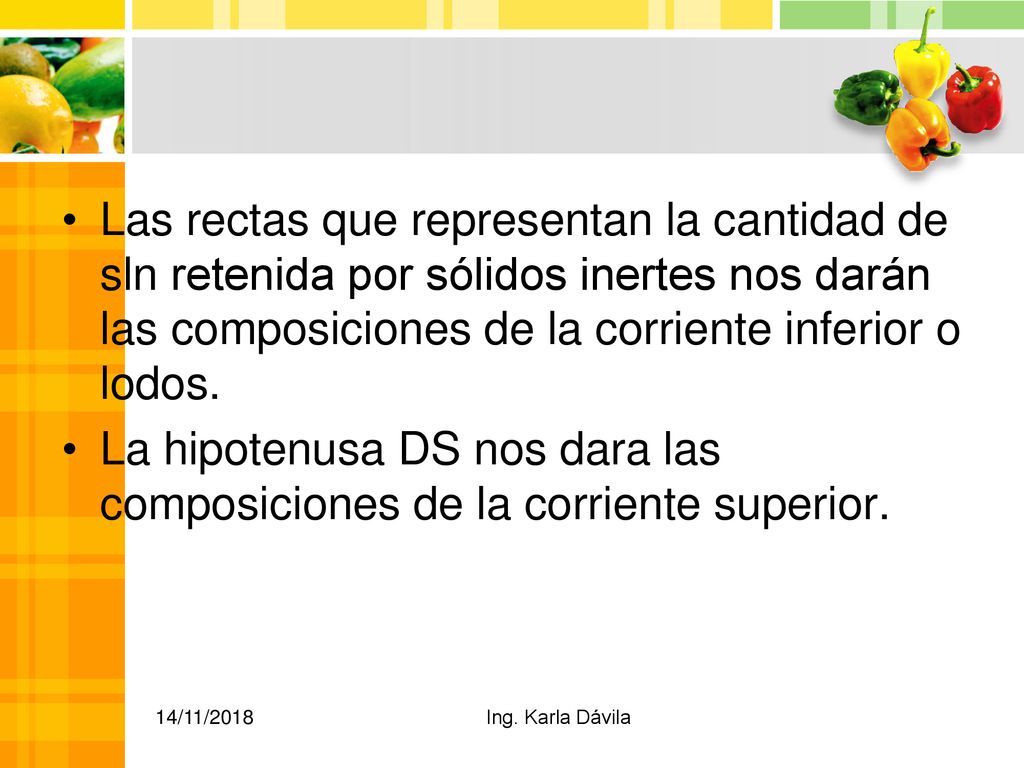 La hipotenusa DS nos dara las composiciones de la corriente superior.