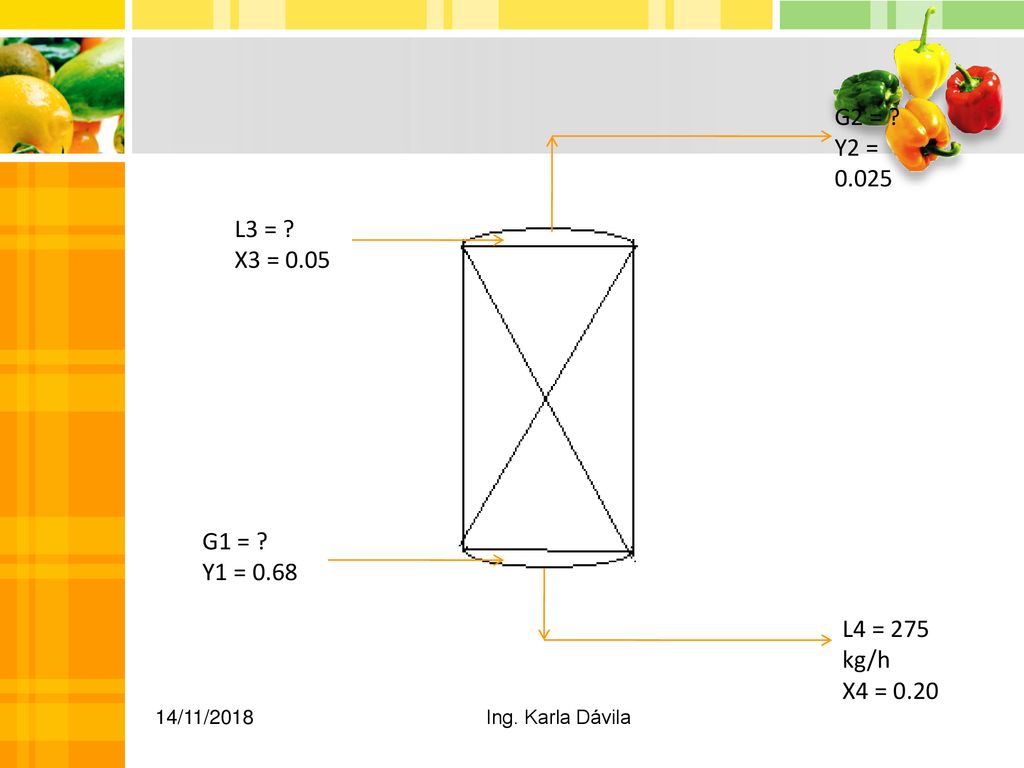 G2 = Y2 = L3 = X3 = G1 = Y1 = L4 = 275 kg/h. X4 = /11/2018.