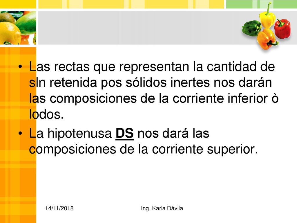 La hipotenusa DS nos dará las composiciones de la corriente superior.