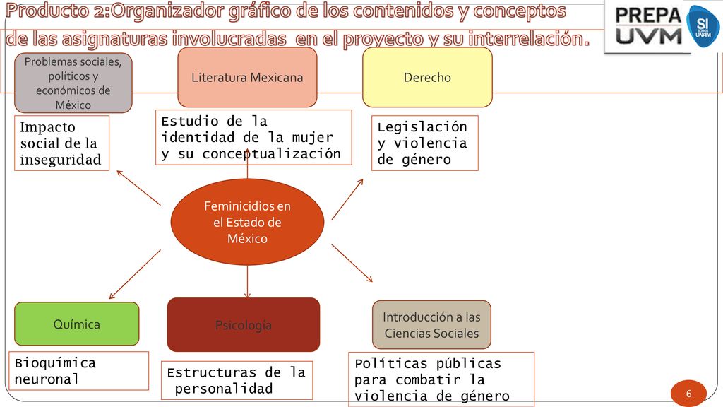 Producto 2:Organizador gráfico de los contenidos y conceptos de las asignaturas involucradas en el proyecto y su interrelación.