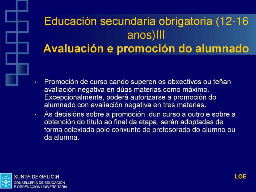 Educación secundaria obrigatoria (12-16 anos)III Avaluación e promoción do alumnado