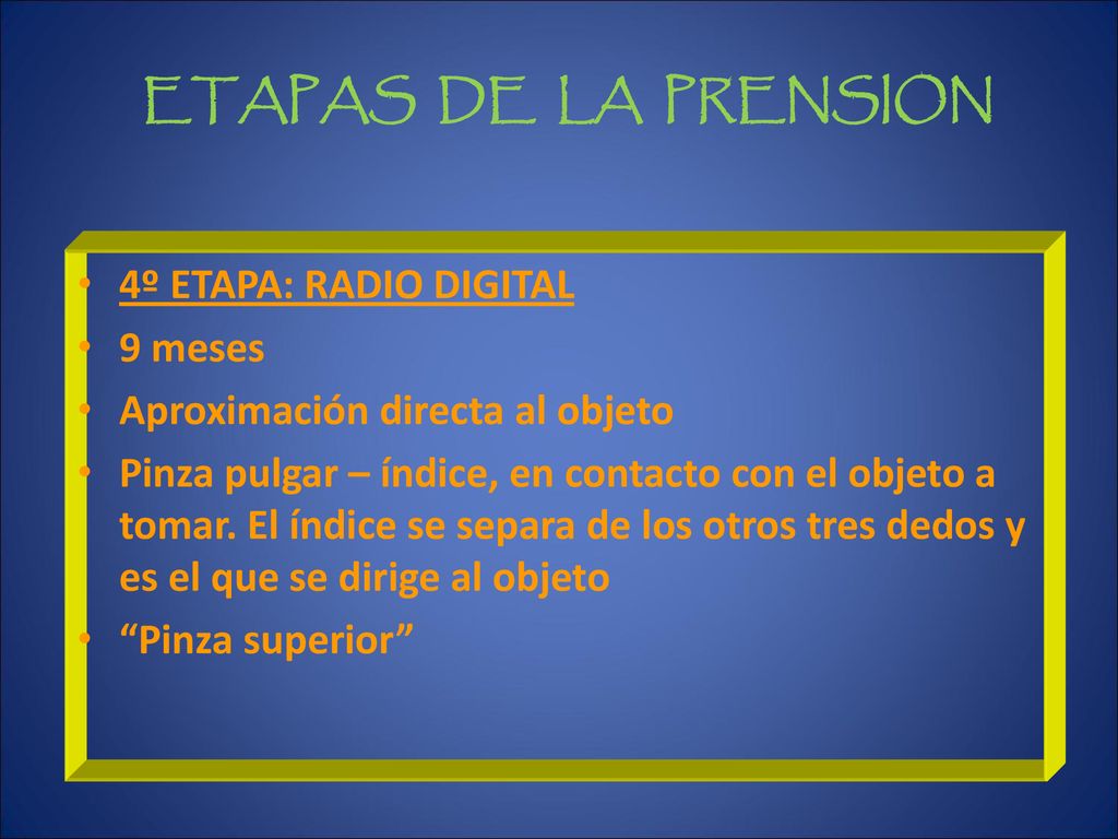 ETAPAS DE LA PRENSION 4º ETAPA: RADIO DIGITAL 9 meses