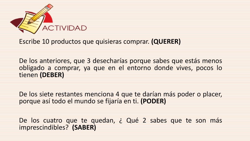 Escribe 10 productos que quisieras comprar