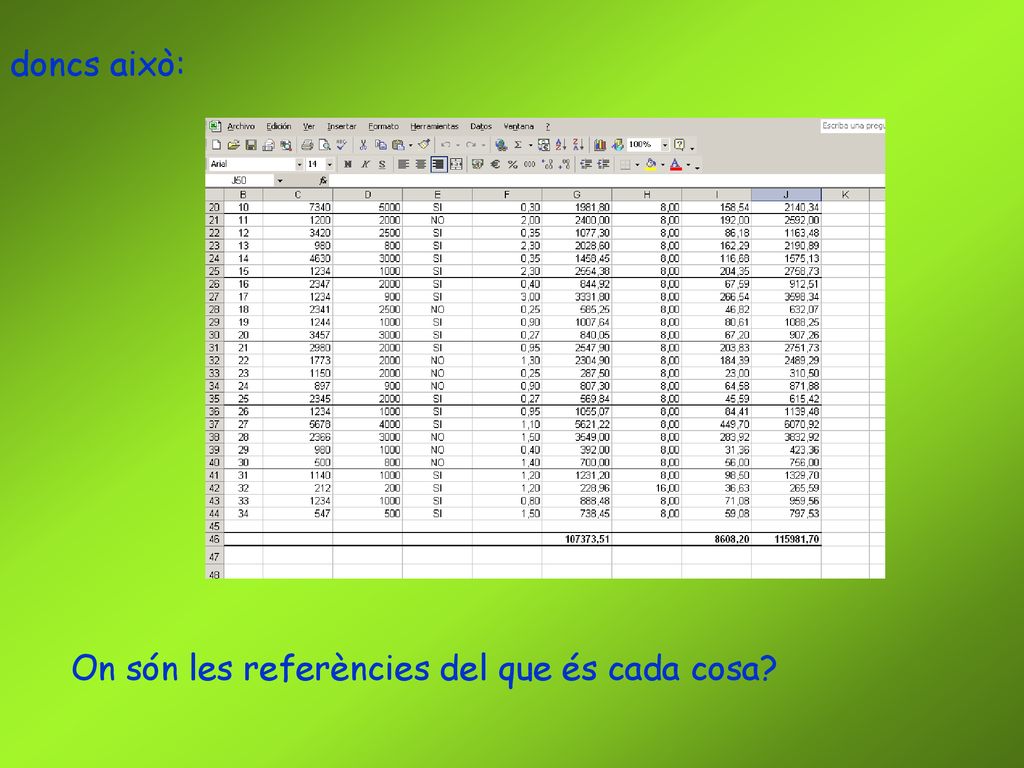 doncs això: On són les referències del que és cada cosa