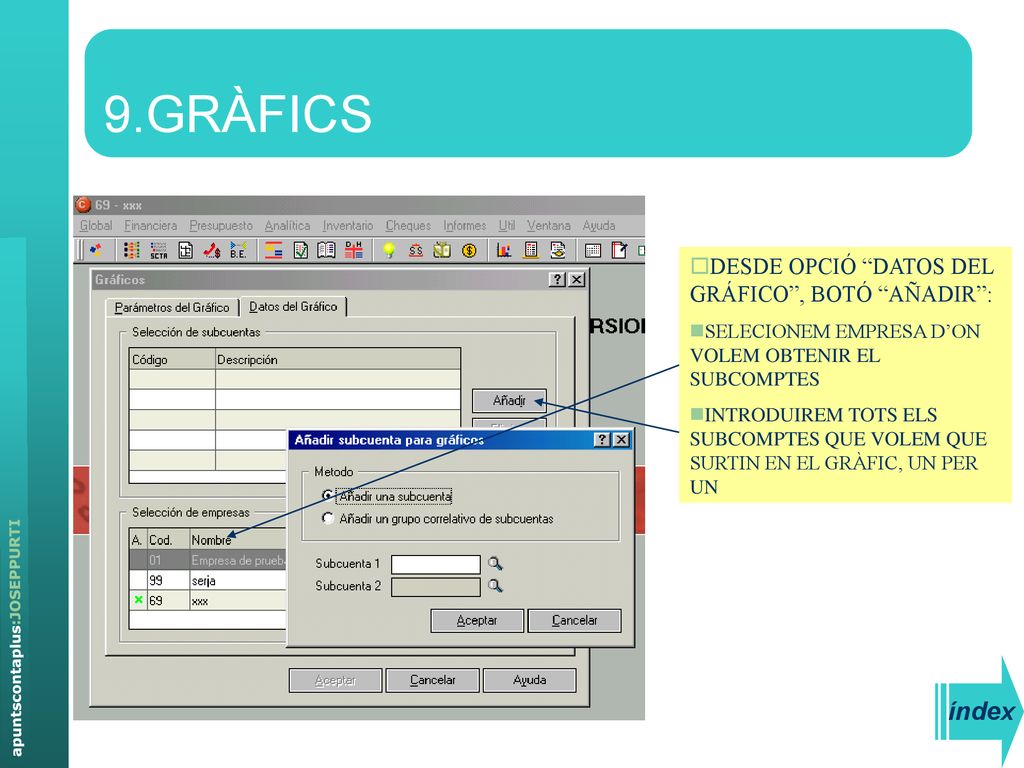 9.GRÀFICS índex DESDE OPCIÓ DATOS DEL GRÁFICO , BOTÓ AÑADIR :