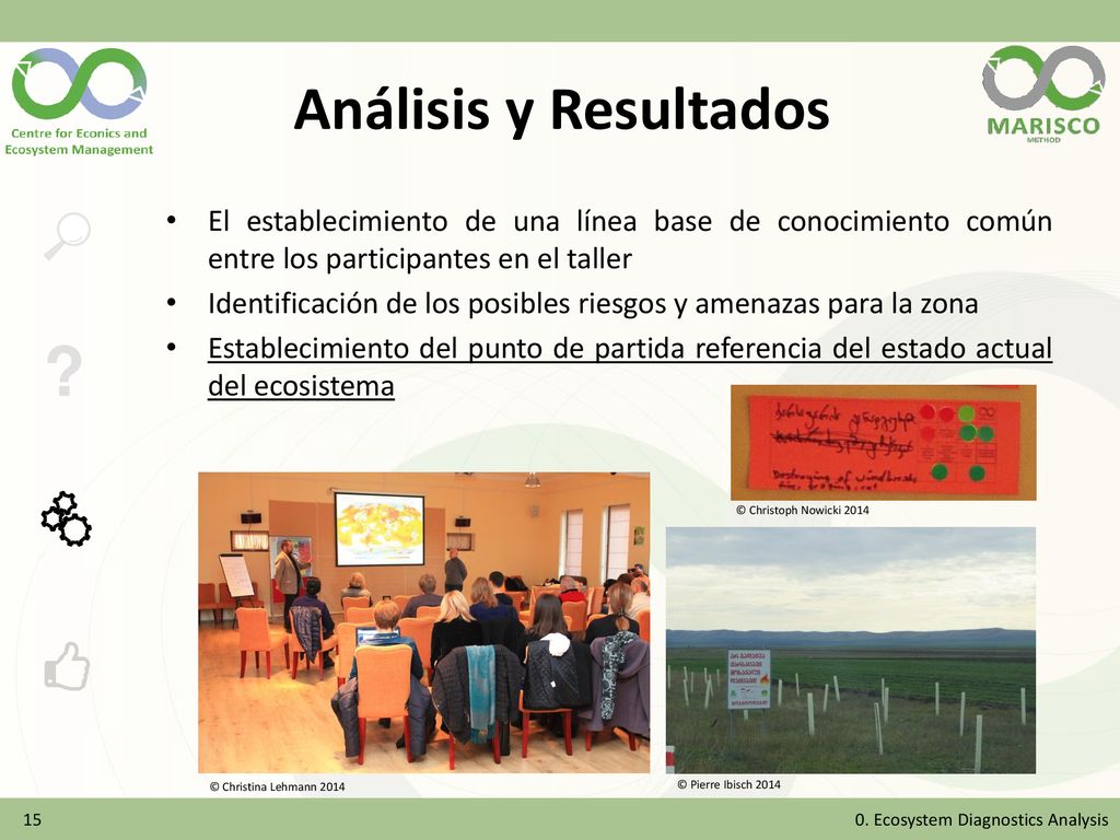 Análisis y Resultados El establecimiento de una línea base de conocimiento común entre los participantes en el taller.