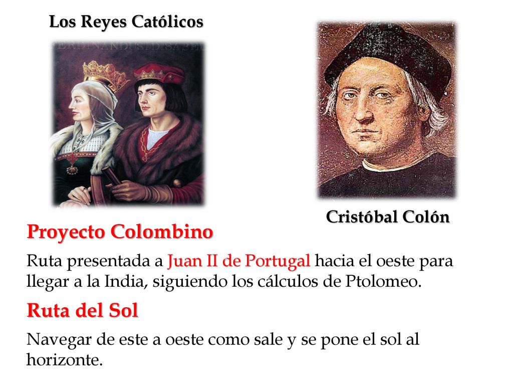 Proyecto Colombino Ruta del Sol Los Reyes Católicos Cristóbal Colón