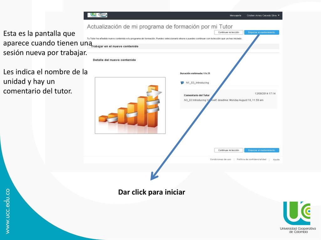 Esta es la pantalla que aparece cuando tienen una sesión nueva por trabajar.