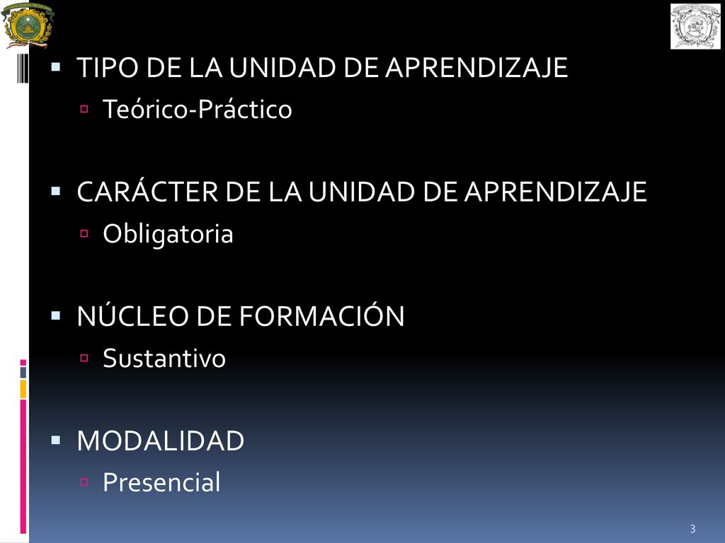 TIPO DE LA UNIDAD DE APRENDIZAJE