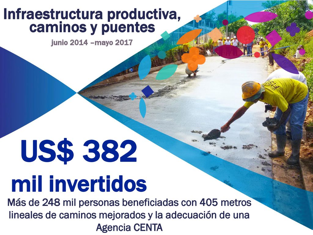 Infraestructura productiva, caminos y puentes junio 2014 –mayo 2017