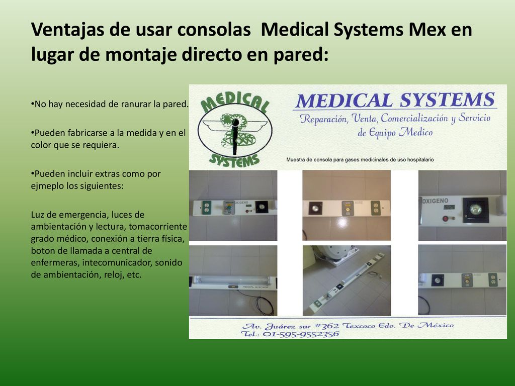 Ventajas de usar consolas Medical Systems Mex en lugar de montaje directo en pared: