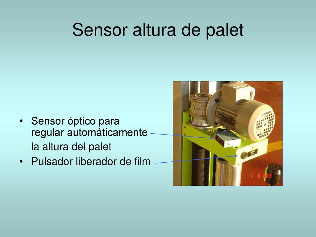 Sensor altura de palet Sensor óptico para regular automáticamente la altura del palet.