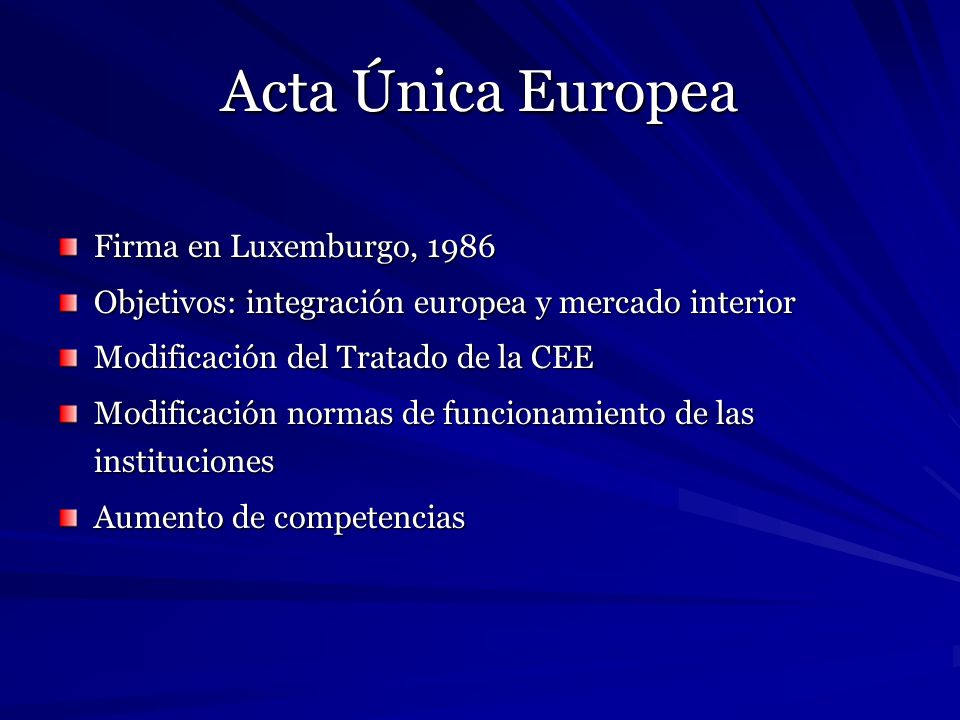 Acta Única Europea Firma en Luxemburgo, 1986