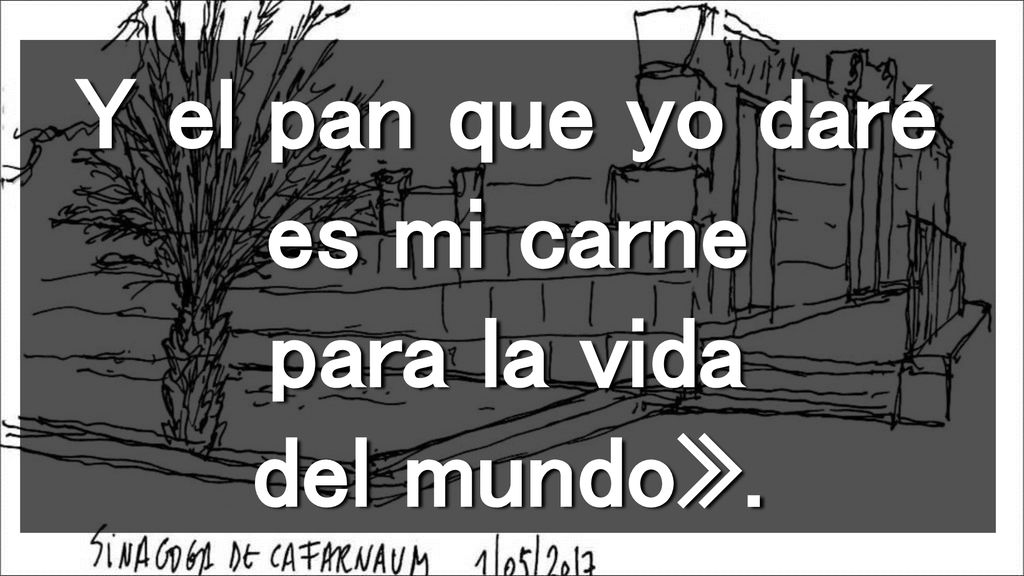 Y el pan que yo daré es mi carne para la vida del mundo».