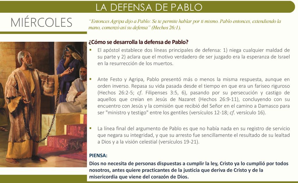LA DEFENSA DE PABLO ¿Cómo se desarrolla la defensa de Pablo