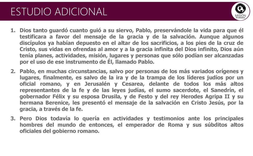 Dios tanto guardó cuanto guió a su siervo, Pablo, preservándole la vida para que él testificara a favor del mensaje de la gracia y de la salvación. Aunque algunos discípulos ya habían depuesto en el altar de los sacrificios, a los pies de la cruz de Cristo, sus vidas en ofrendas al amor y a la gracia infinita del Dios infinito, Dios aún tenía planes, actividades, misión, lugares y personas que sólo podían ser alcanzadas por el uso de ese instrumento de Él, llamado Pablo.