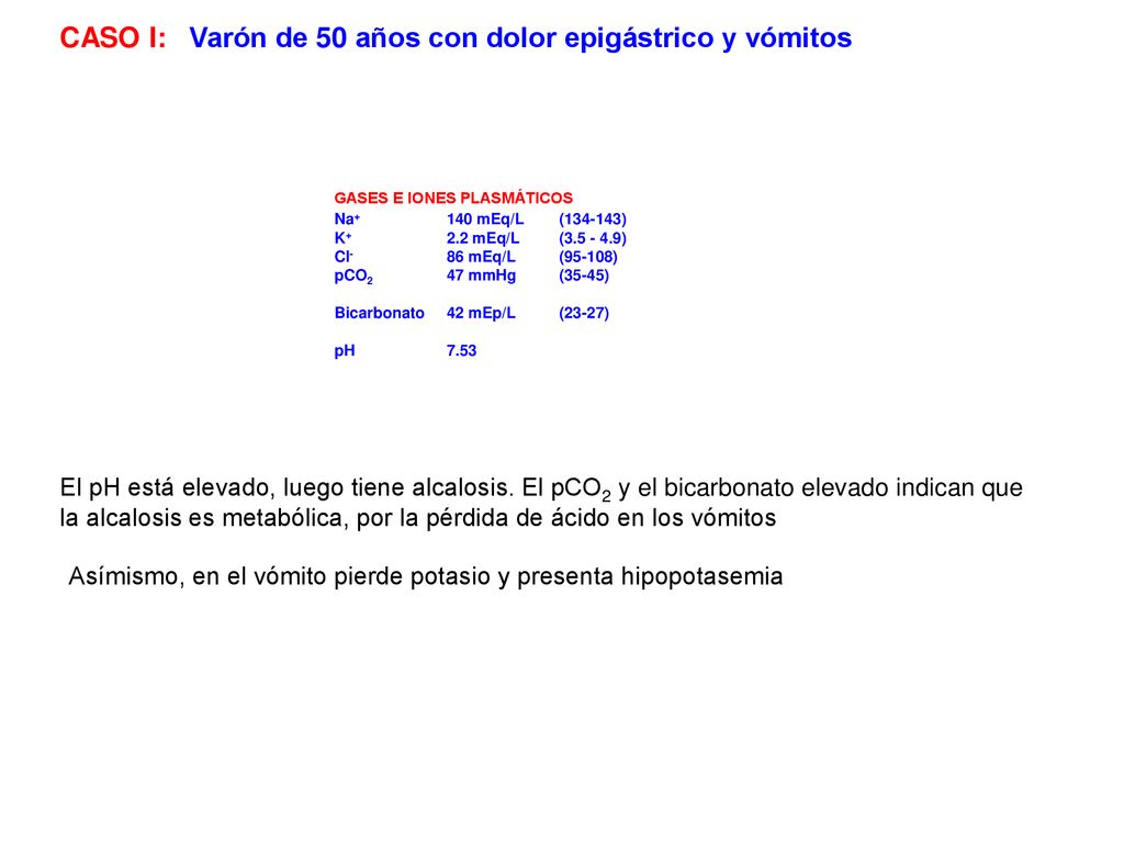 CASO I: Varón de 50 años con dolor epigástrico y vómitos