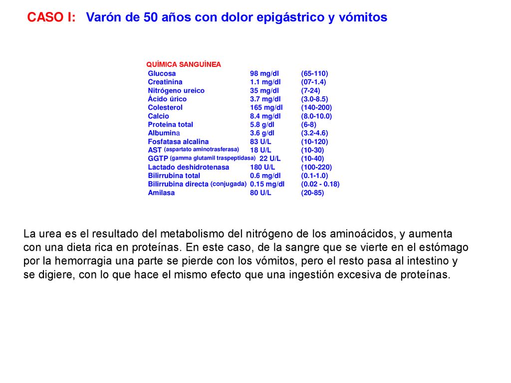 CASO I: Varón de 50 años con dolor epigástrico y vómitos