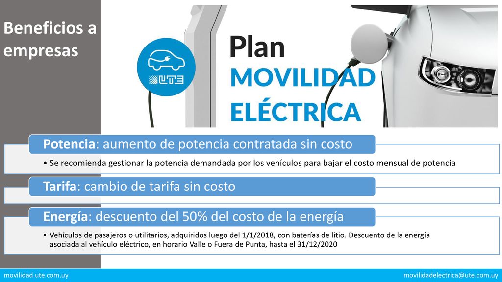 Beneficios a empresas Se recomienda gestionar la potencia demandada por los vehículos para bajar el costo mensual de potencia.