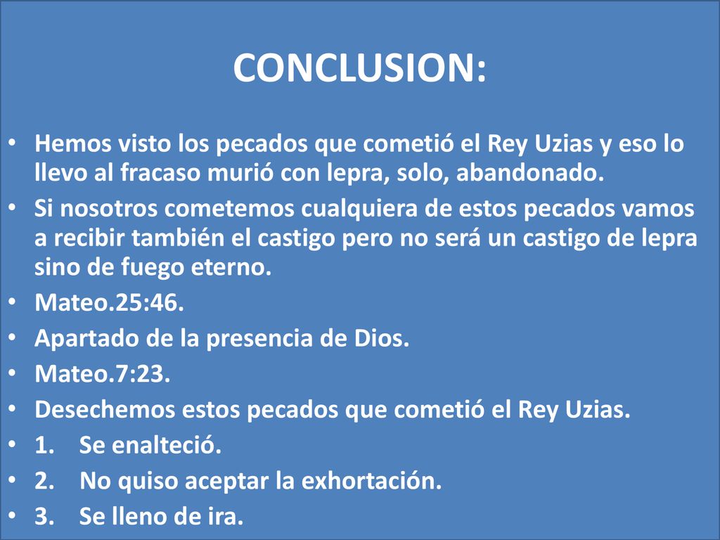 Los Pecados Del Rey Uzias Ii Cronicas 26 Ppt Descargar