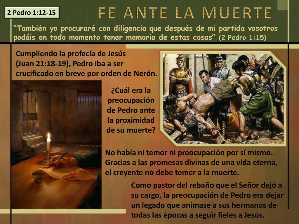 ¿Cuál era la preocupación de Pedro ante la proximidad de su muerte