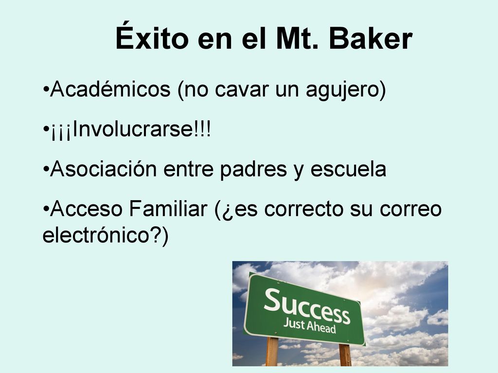 Éxito en el Mt. Baker Académicos (no cavar un agujero)