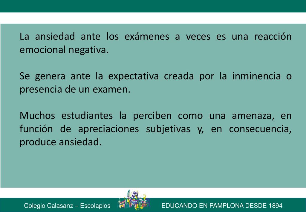 La ansiedad ante los exámenes a veces es una reacción emocional negativa.