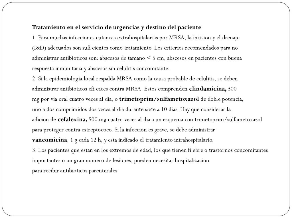 Tratamiento en el servicio de urgencias y destino del paciente 1