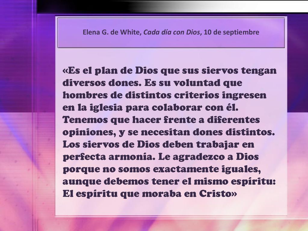 Elena G. de White, Cada día con Dios, 10 de septiembre
