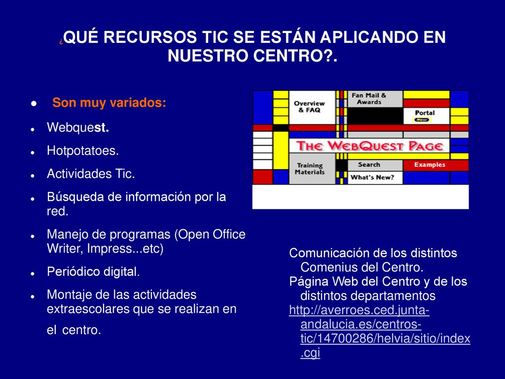 ¿QUÉ RECURSOS TIC SE ESTÁN APLICANDO EN NUESTRO CENTRO .