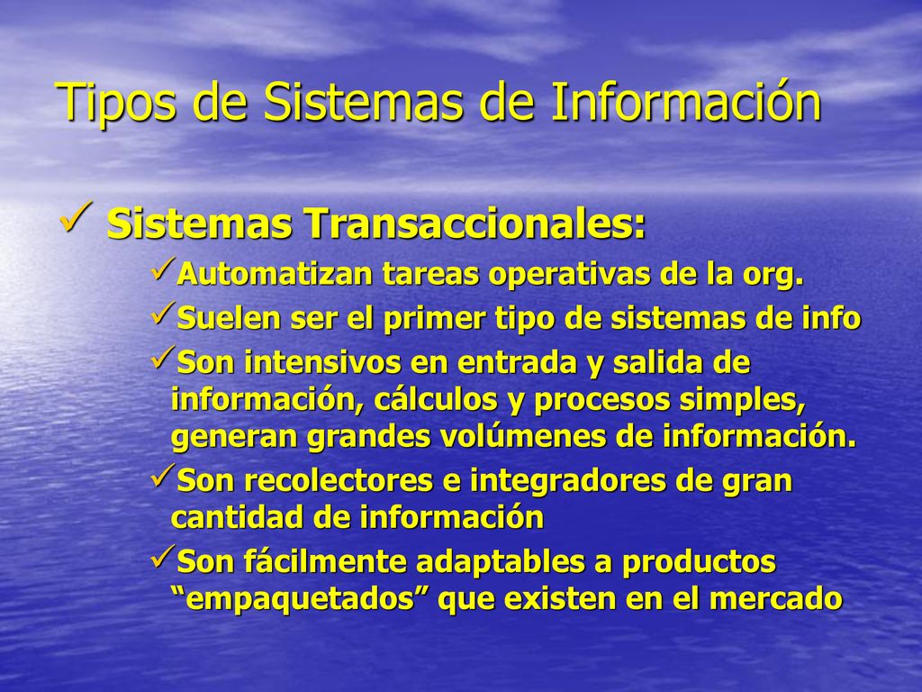 Tipos de Sistemas de Información