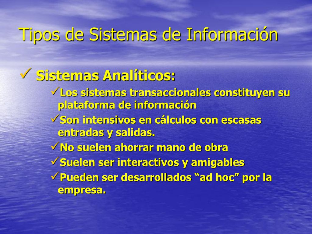 Tipos de Sistemas de Información