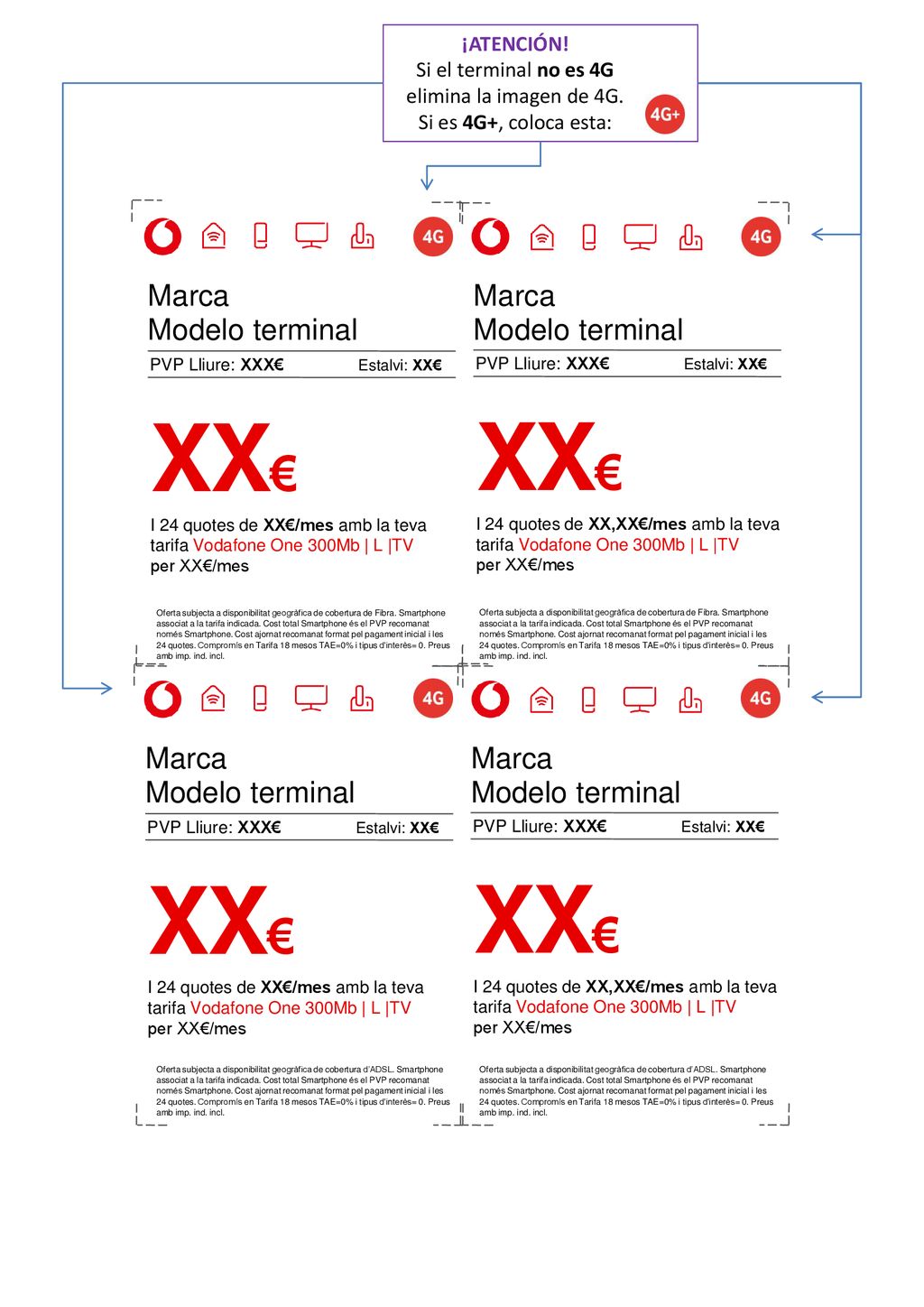 XX€ XX€ XX€ XX€ Marca Modelo terminal Marca Modelo terminal