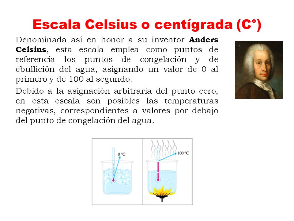 Escala Celsius o centígrada (C°)