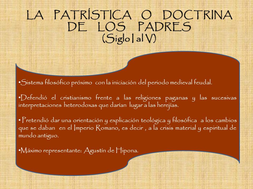 LA PATRÍSTICA O DOCTRINA DE LOS PADRES (Siglo I al V)